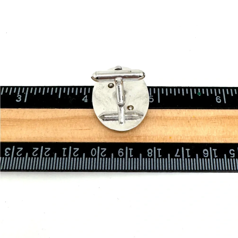 SWANK Silvertone Oval 'S' Monogram Cuff Links